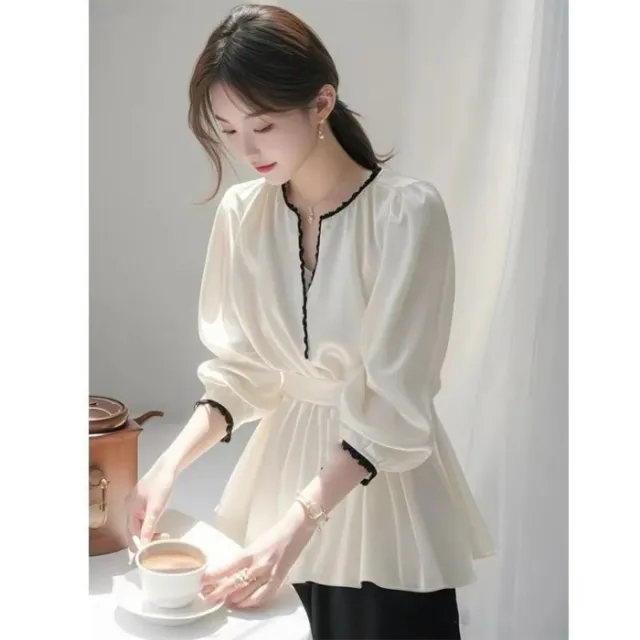 Elegant Ladies Fashion Satin Top For Skirt Women White Shirt - Shop at LoveMi