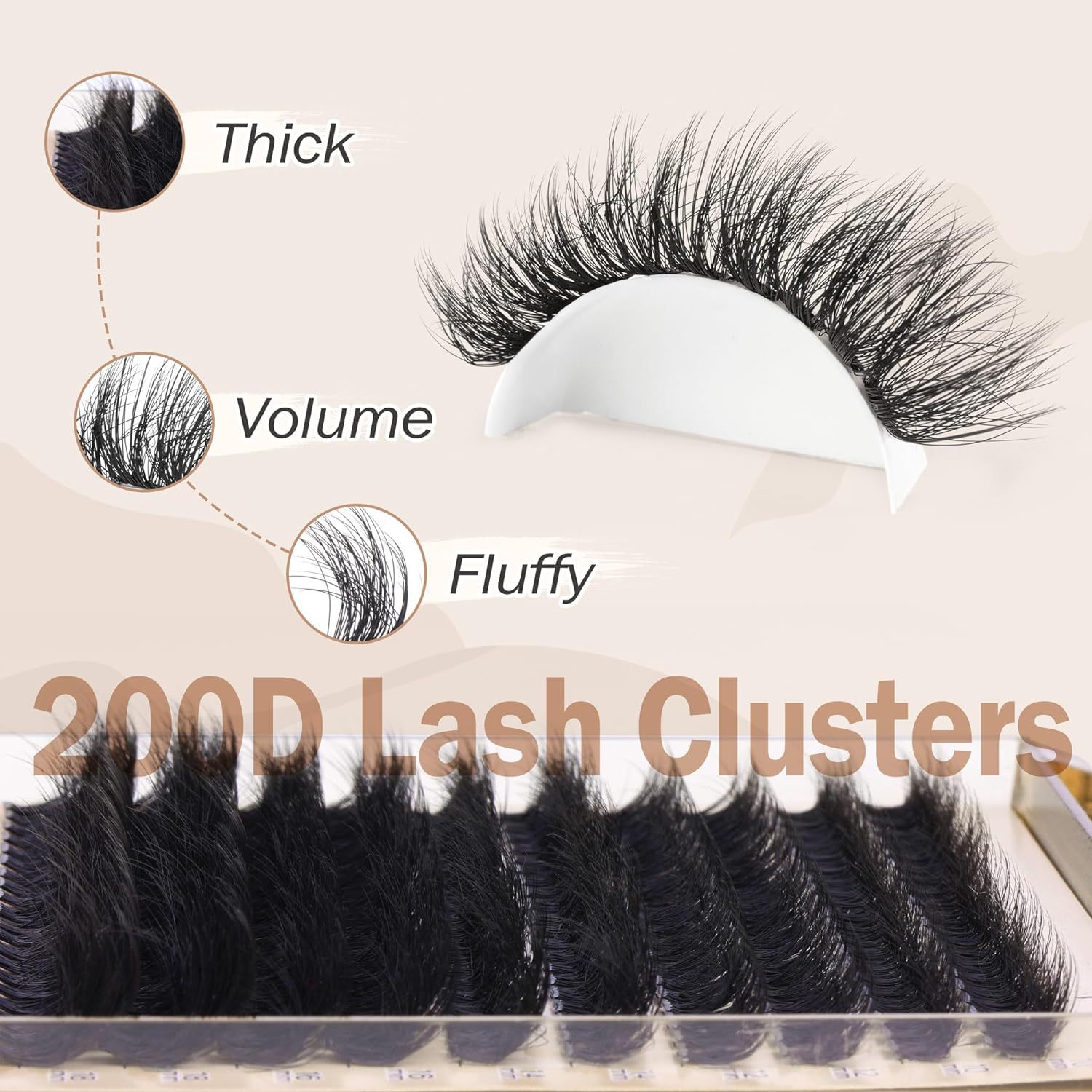 Fluffy Faux Mink Segmented Eyelashes 3