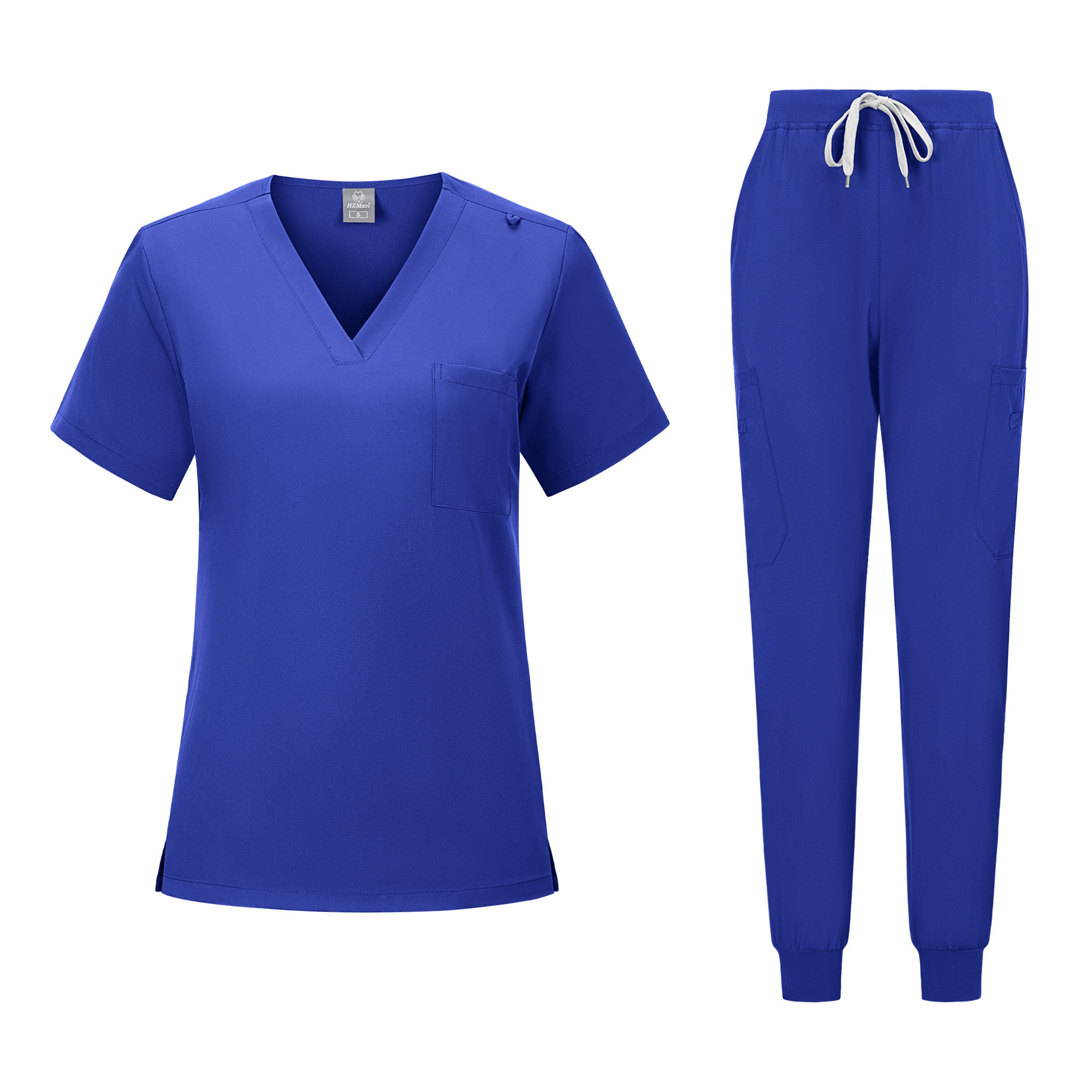 V-neck Medical Scrub Top And Pant Set - Image 1