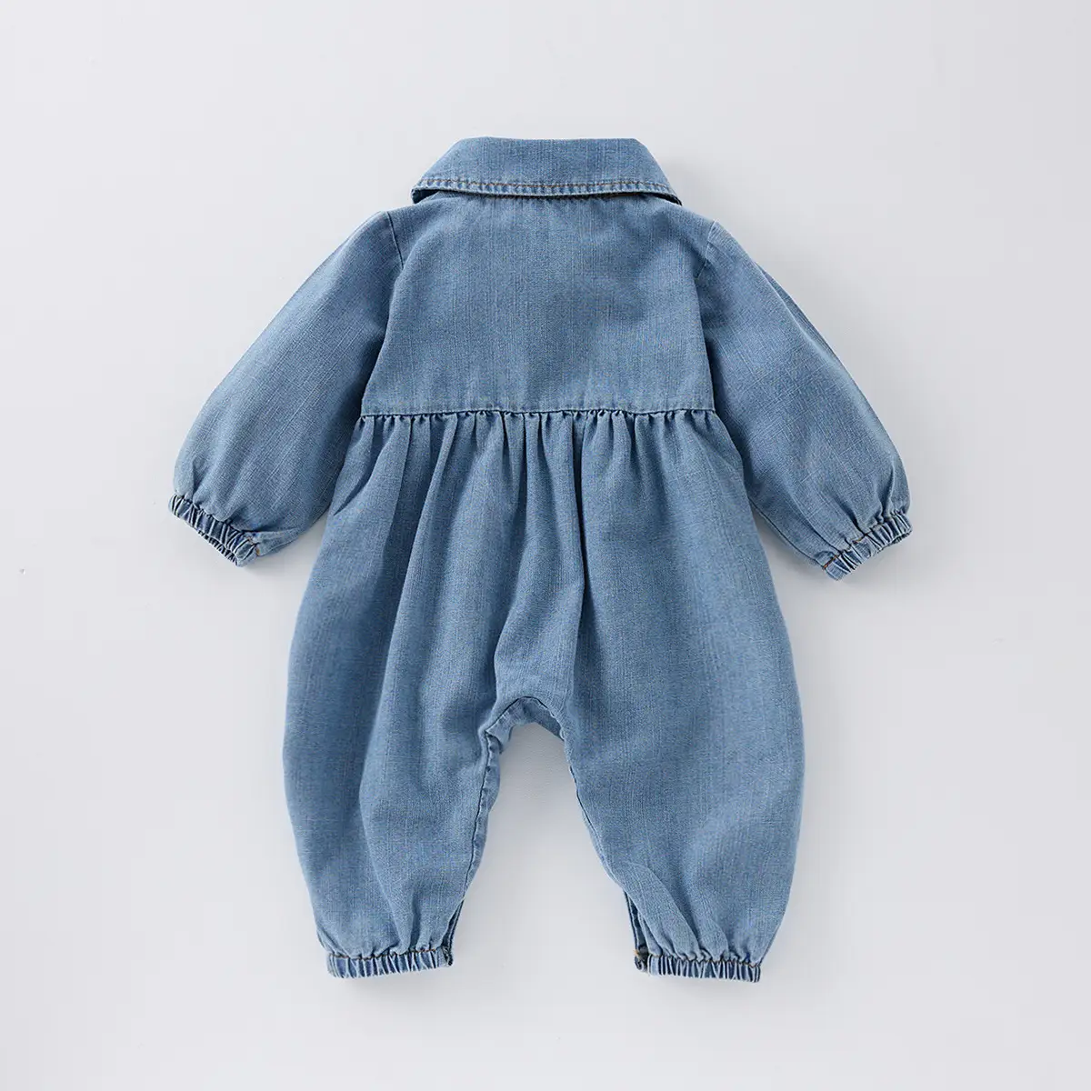Cute Lapel Denim Rompers Jumpsuit