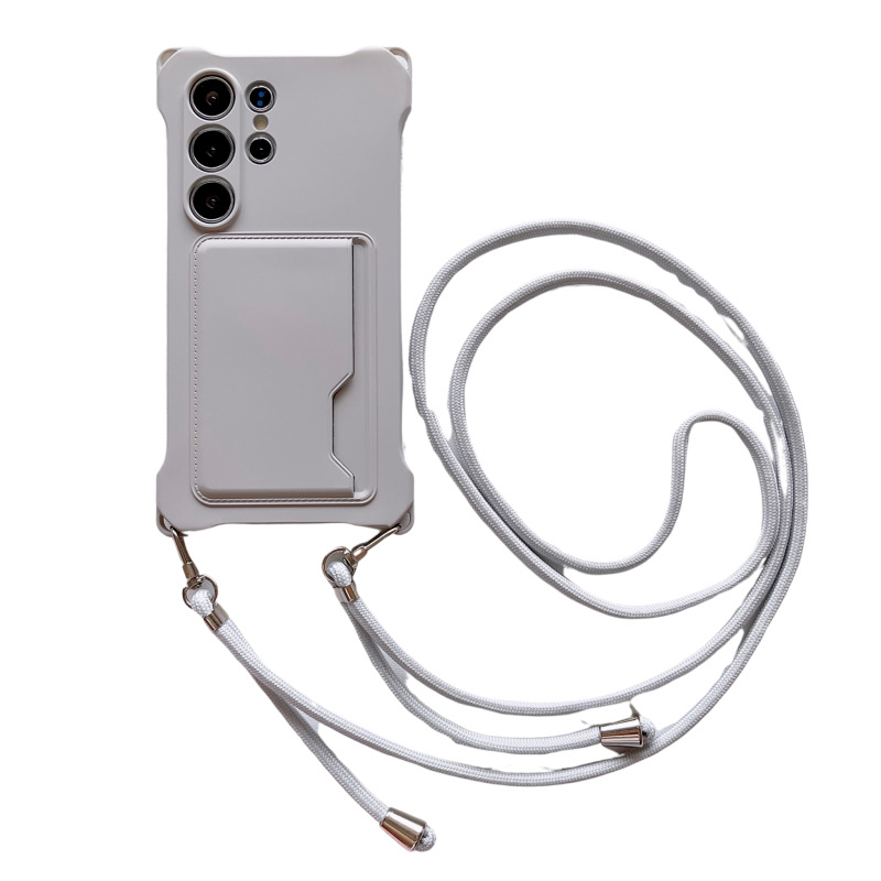 Four-corner Liquid Card Holder Lanyard Phone Case