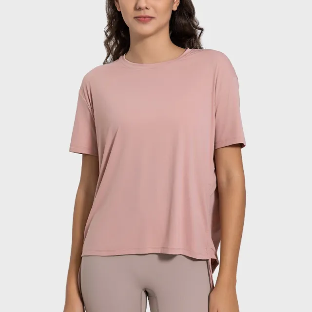 Women's Side Drawstring Yoga Clothes Casual Short Sleeve Miyou Colors 10 - Shop at LoveMi