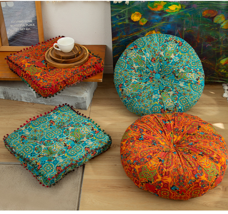 Title 11, Cotton And Linen Fabric Floor Cushion Large Thi...