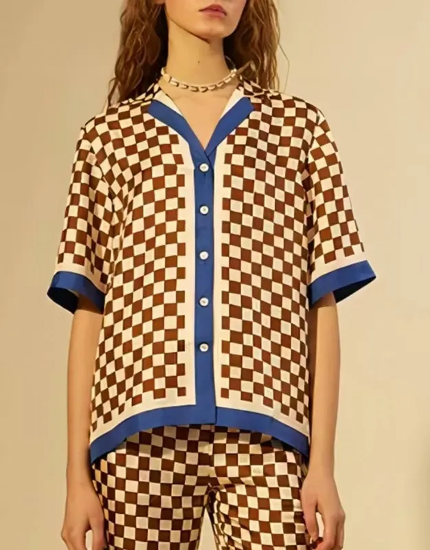 Fashion Casual Plaid Printed Fashion Suit Top - Shop at LoveMi