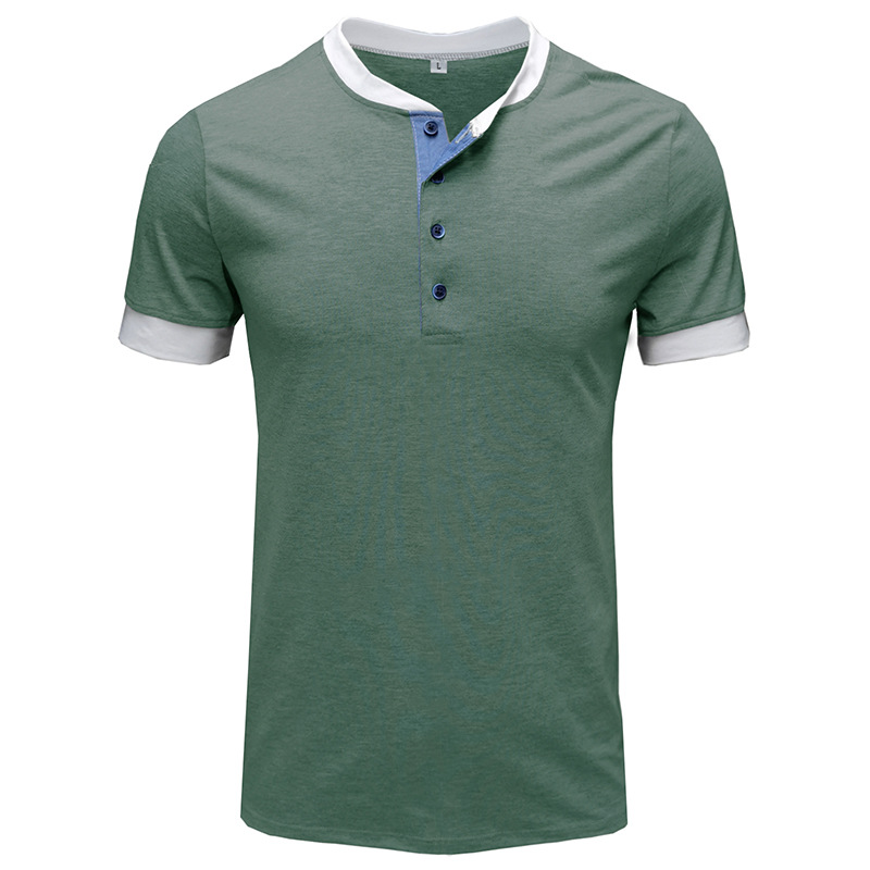 Title 11, Mens New Solid Color Patchwork Short Sleeve T-...