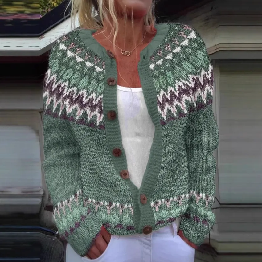 Women's Simple All-match 3D Digital Pattern Printed Sweater - Hnzmy569