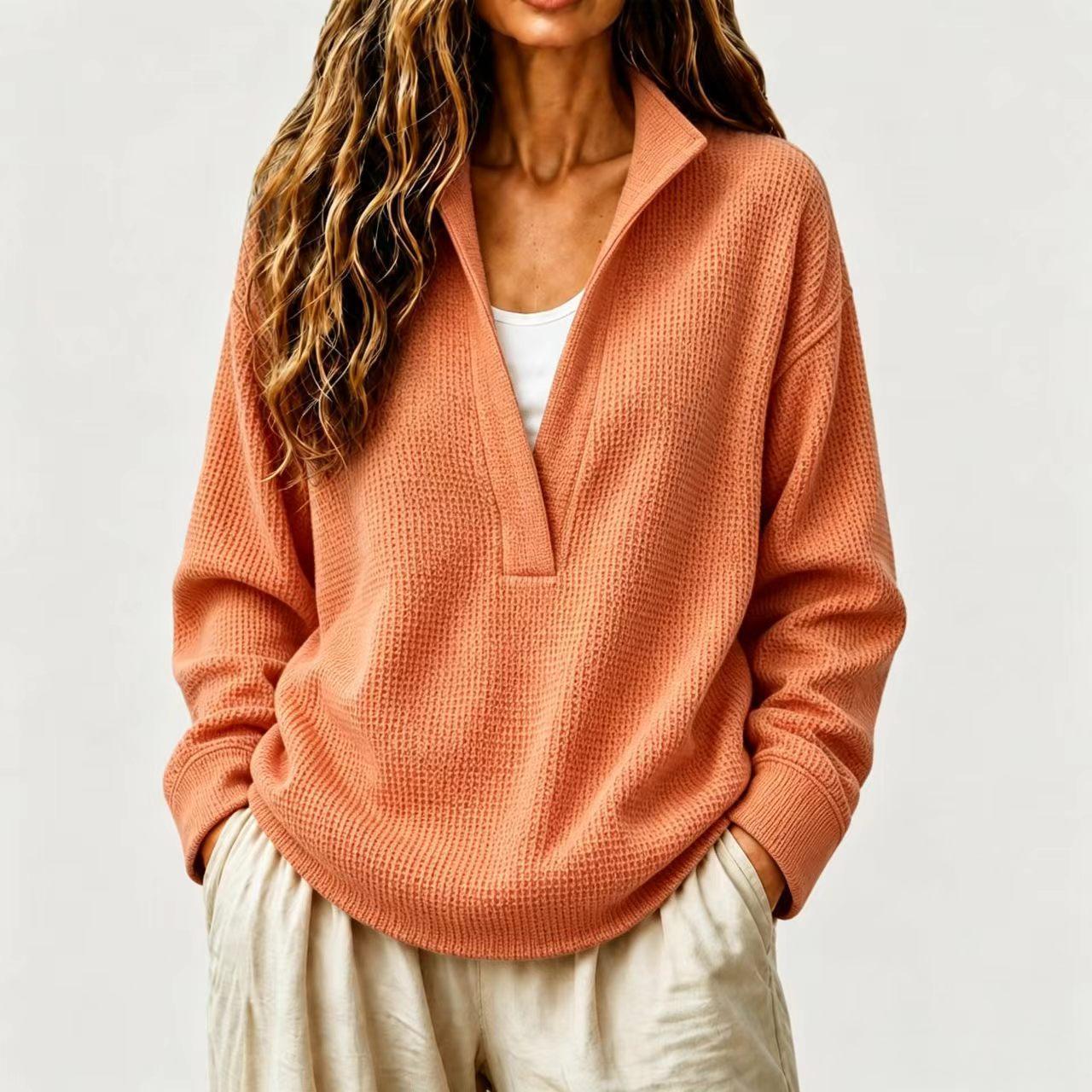 Women's oversized pullover – back view showing relaxed silhouette and long sleeve construction