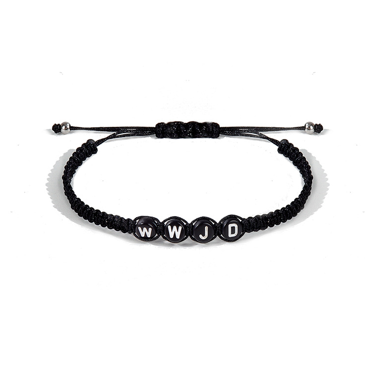WWJD Letter Hand Weaving Bracelet