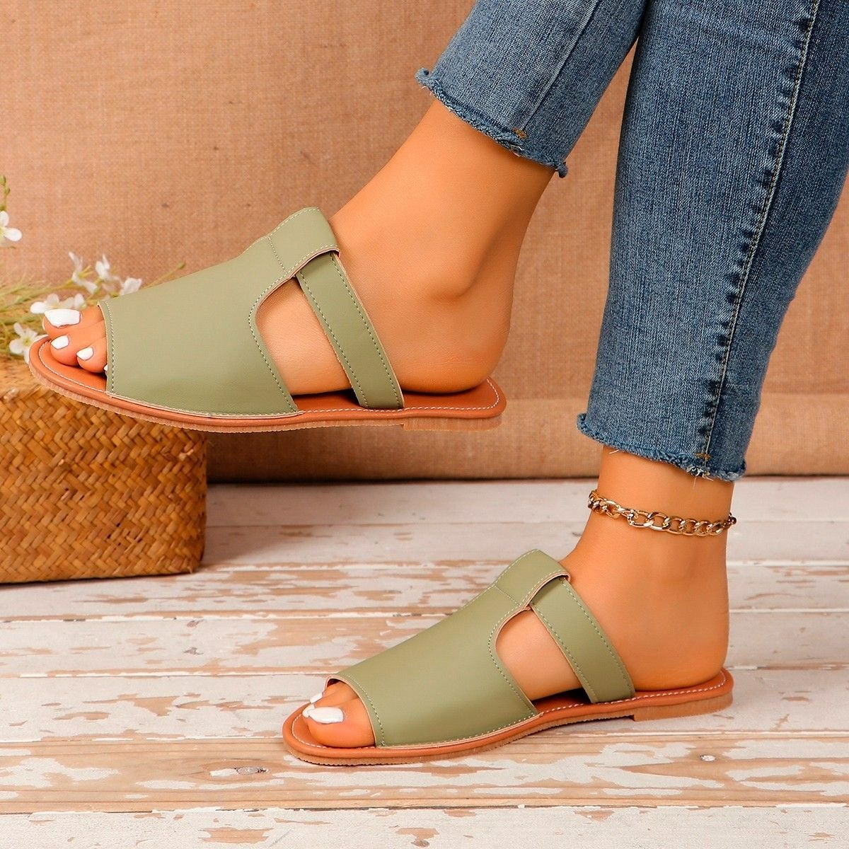 PU Slide Sandals