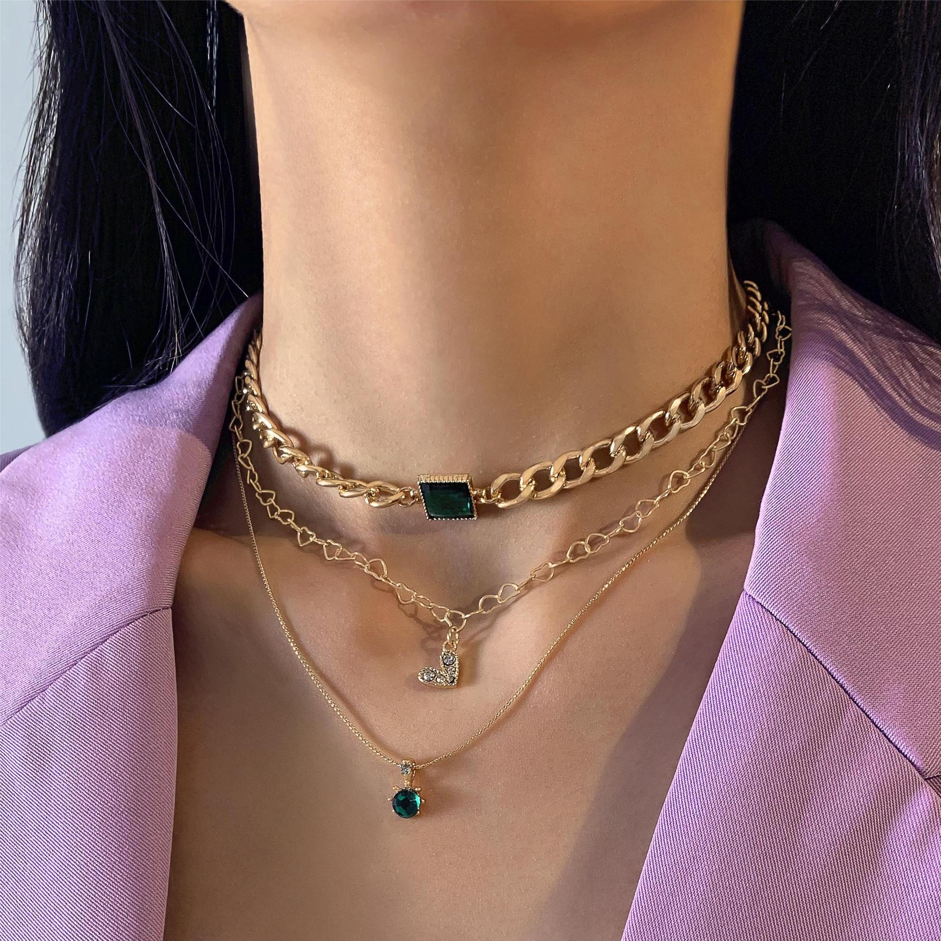 Women's Jade-like Temperament Wild Multi-layer Necklace