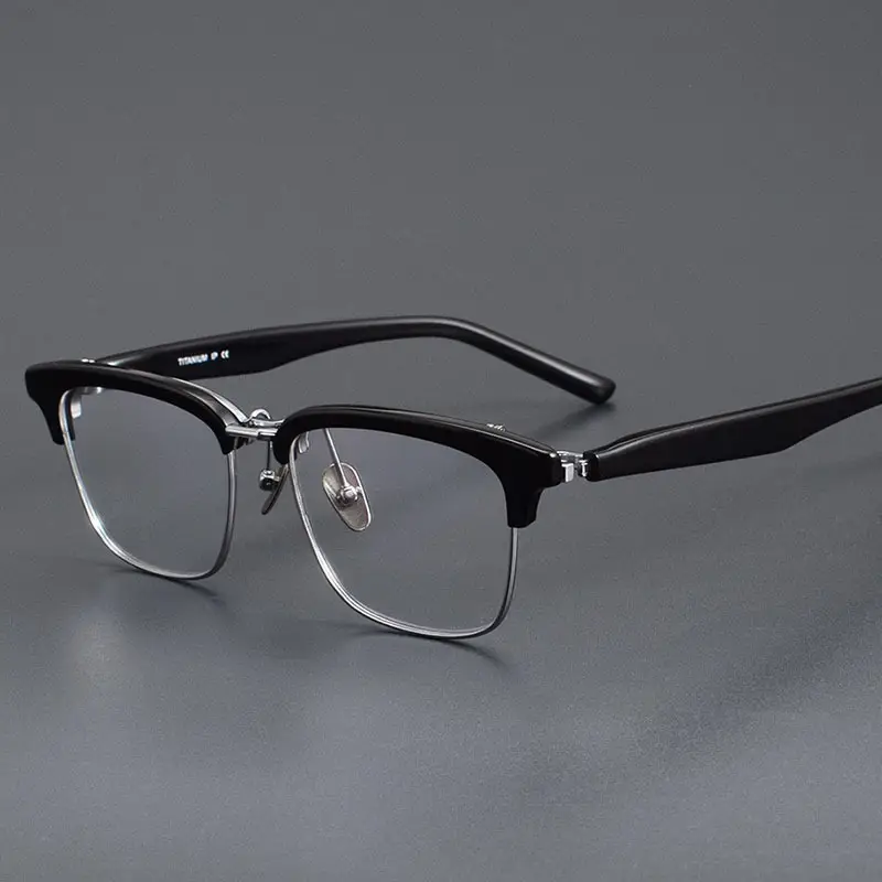 Mens Myopic Eyeglass Frames For Wide Faces, Pure Titanium Version