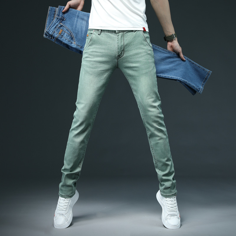 Men's Denim Skinny Pants Color Slim Fit