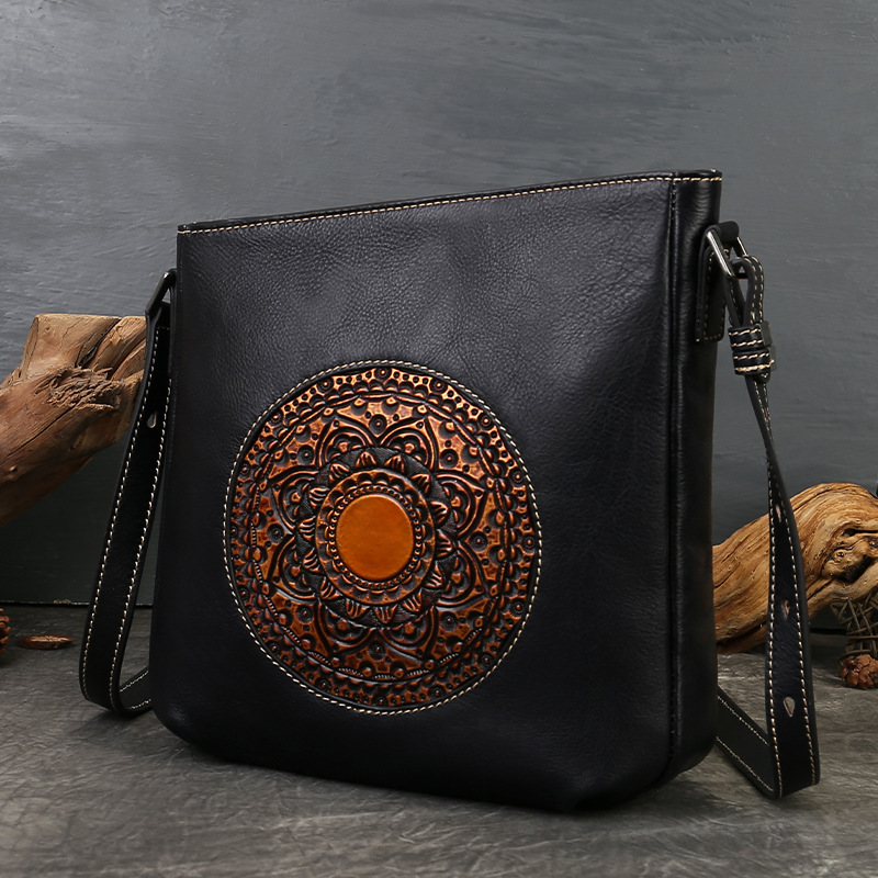Leather Small Square Crossbody Bag, picture 4 of 6