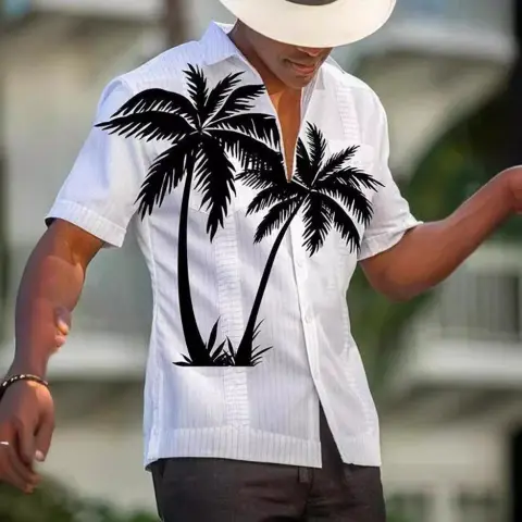 3D Summer Casual Printed Hawaiian Shirt Men Vacation Seaside