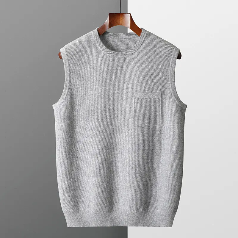 Men's Round Neck Jacquard Pullover Business Knitted