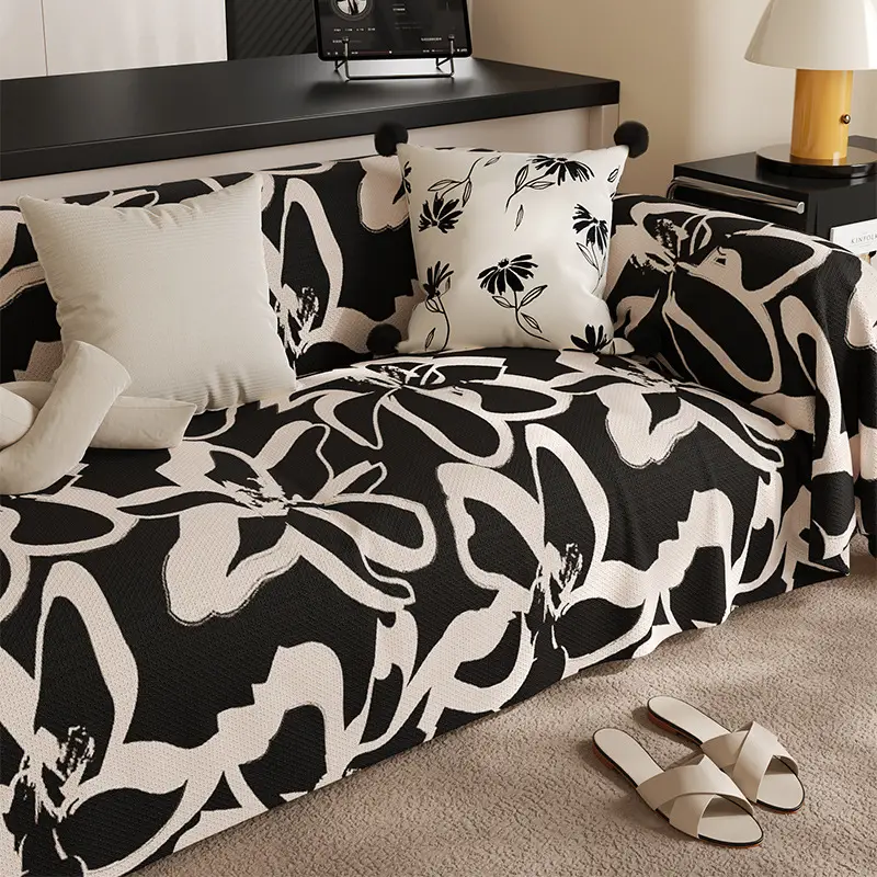 Black Stain-resistant Sofa Living Room Light Luxury Four Seasons Universal Sofa Cushion