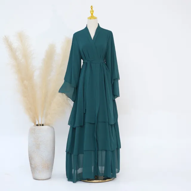 Dubai Middle East Turkey Dubai Exquisite Elegant Cardigan Robe Dark Green - Shop at LoveMi