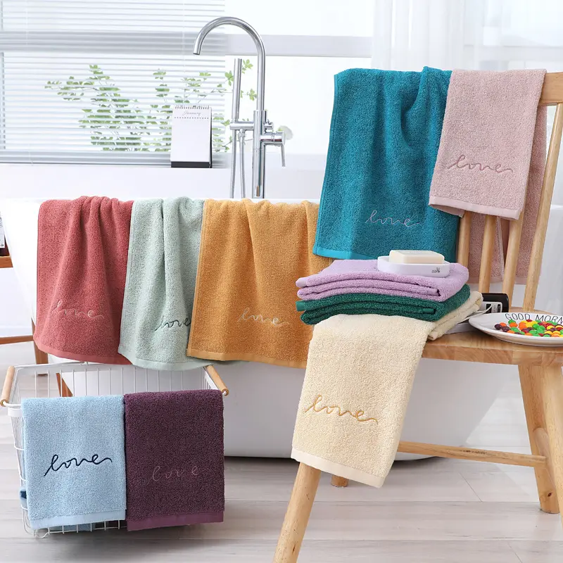 Pure Cotton Embroidery Towel Plain Gift Face