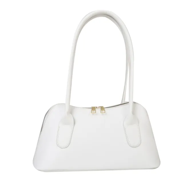 Solid Color Shoulder Underarm Small Square Bag White - Shop at LoveMi