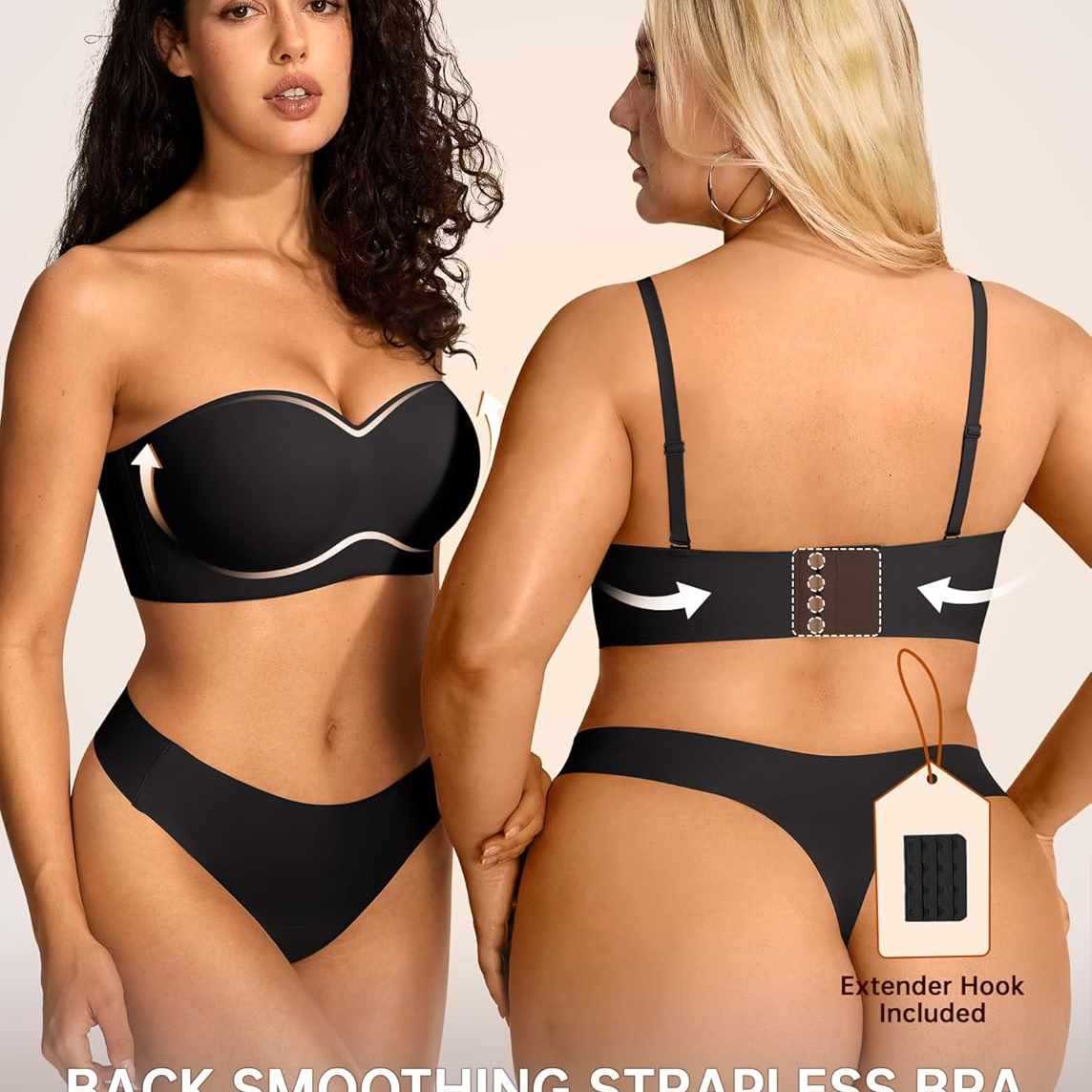 Womens Strapless Bras With WirelessUnderwire, Multiway Styles