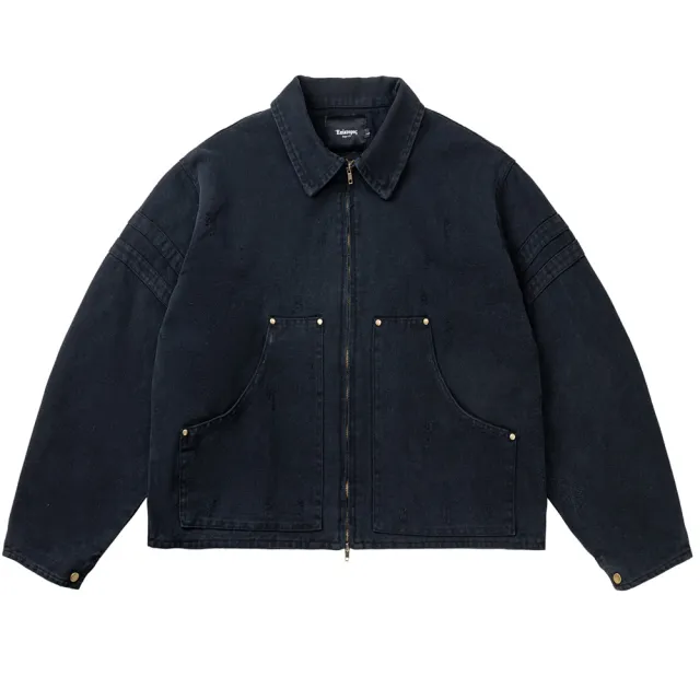 Barnwind Heavy Canvas Cleanfit Washed Distressed Workwear Jacket Black - Shop at LoveMi