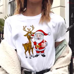 European And American Women's Clothing Merry Christmas Happy Short-sleeved T-shirt Women's Top Women's Round Neck - Bt4312 - View 1