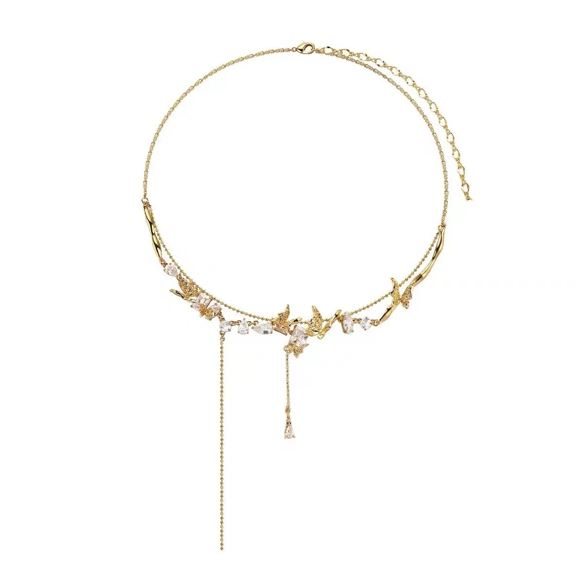 Butterfly Zircon Tassel Necklace For Women