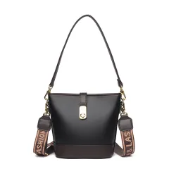Fashion Korean Style Bucket Bag All-match Shoulder Messenger Bag - Black - View 1