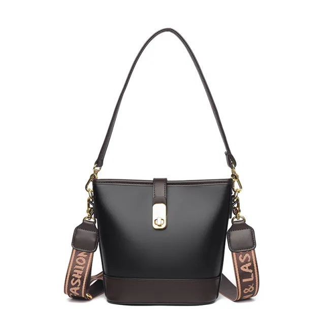 Fashion Korean Style Bucket Bag All match Shoulder Messenger Bag Black - Shop at LoveMi