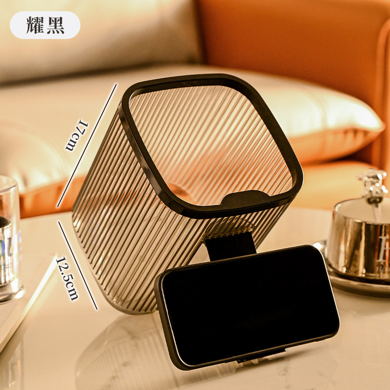 Affordable Luxury Style Transparent High-grade Desktop Trash Bin