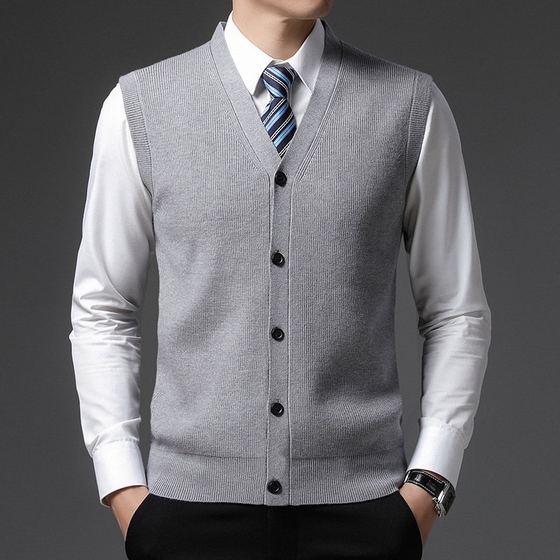 AutumnWinter Men's Wool Cardigan Vest