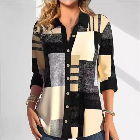 Women's 3D Printed Long-sleeved Shirt - Image 9