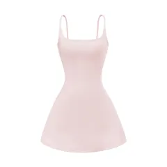 Pure Desire Style Sexy Spaghetti Straps Slimming Dress - Pink - View 1