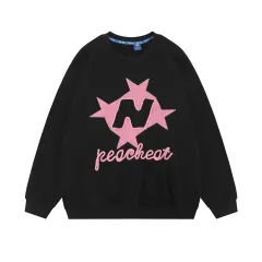 Embroidered Pullover Drop-shoulder Long-sleeve Men's Sweater Top - Black - View 1