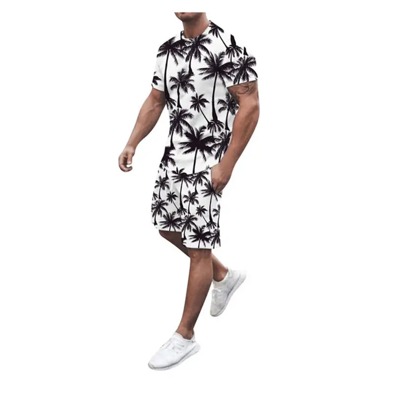 Digital Color Printed Casual Men's Short T Beach Pants Suit Summer Loose Shorts