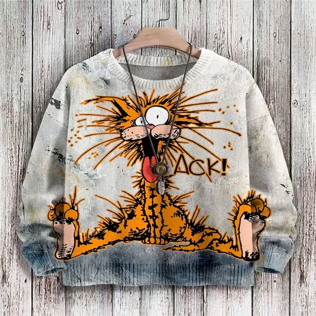 Christmas Popular 3D Digital Printing Loose Pullover Thickened Spring Sweater Llwdz04 M - Shop at LoveMi