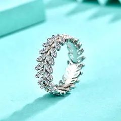 Ring Female Niche High-grade Light Luxury Closed Ring Inlaid Zircon Ring - White Gold Colour - View 1