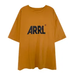 Loose Mid-length Short Sleeve Round Neck Base T-shirt - Orange - View 1