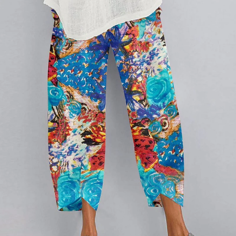 Title 4, Printed elastic waist pocket casual pants