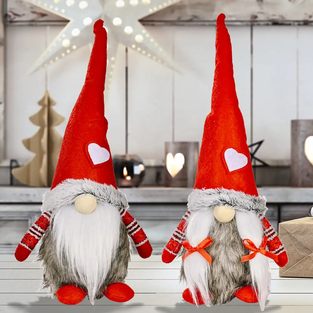 Christmas White Love Rudolf Standing Ornament Doll