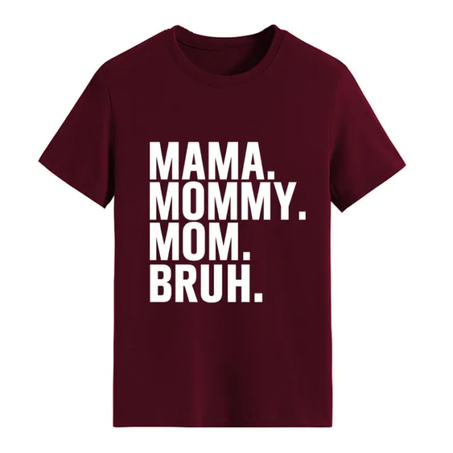 Letter Fashion Round Neck Women's Short Sleeve T shirt Cross border Foreign Trade Wine - Shop at LoveMi