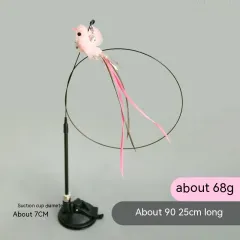 Simulation Bird Sucker Feather Long Steel Wire Long Brush Holder Teasing Cat Stick Replacement Head Cat Toy Pet - Fan Bird - View 1