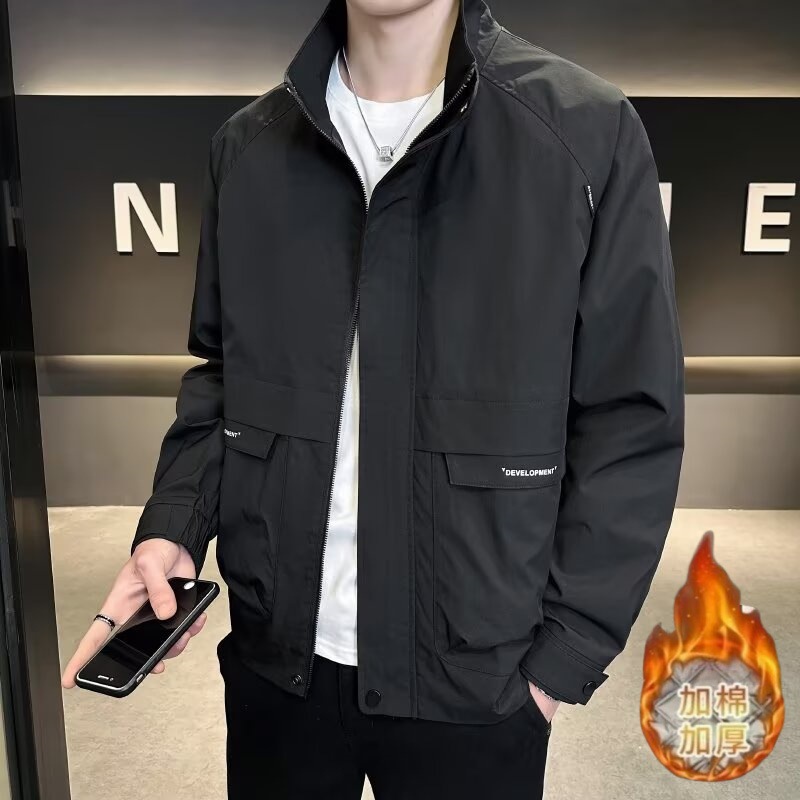 Mens Versatile Casual Jacket A Stylish And Handsome Stand-collar Jacket