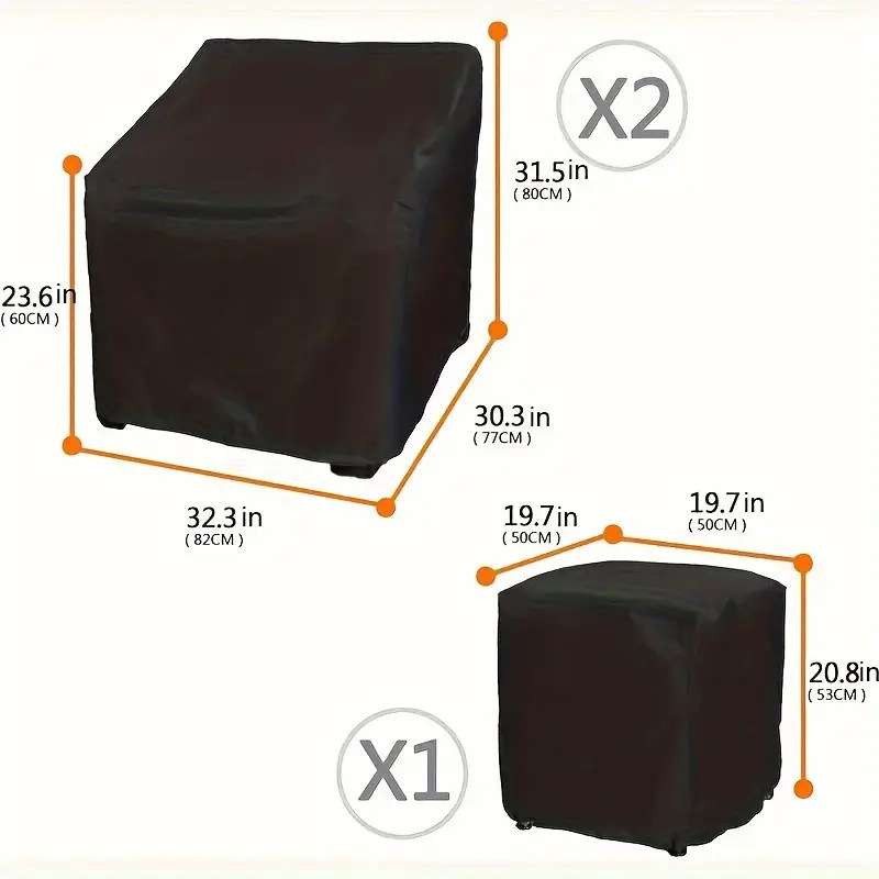 Waterproof Outdoor Patio Furniture Cover Set - Heavy Duty Dust Proof Protector For Table Chairs Sofa - All Weather Garden Deck Covers — foto 3