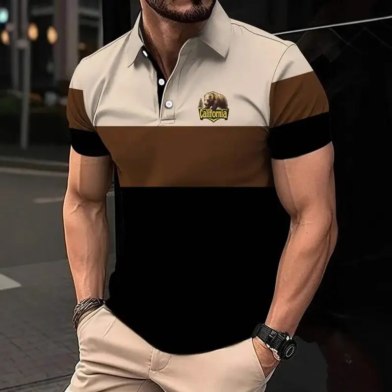 Mens Casual Printed Button-up Shirt