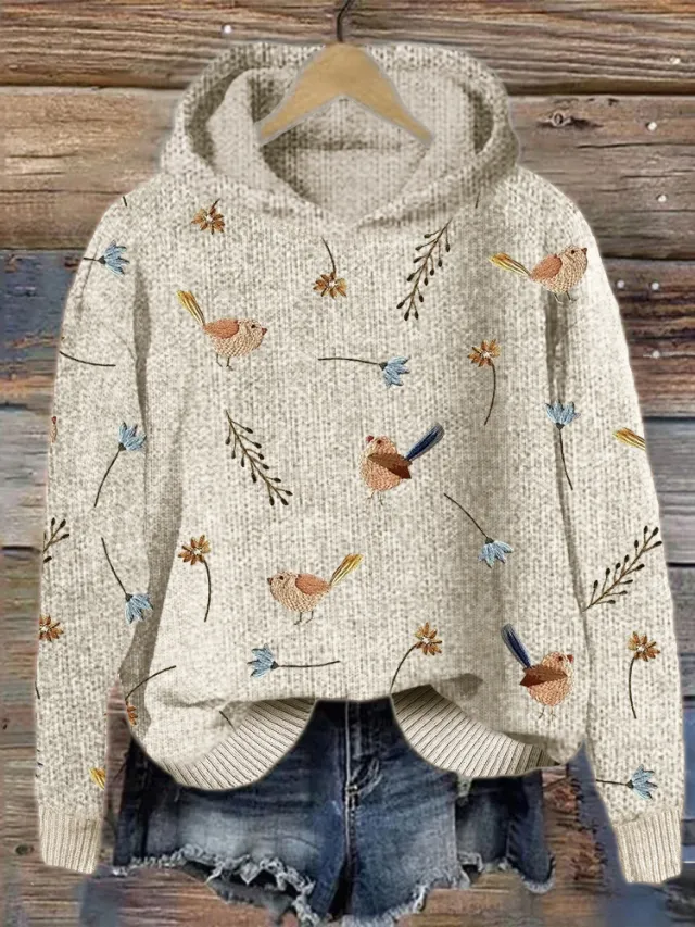 Animal Print Hooded Women's Sweater 4Style L - Shop at LoveMi