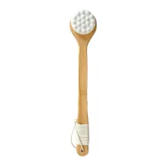 Bamboo Long Handle Bath Brush Wash Cloth Bath Mud Removal Bath Brush Cleaning - Cat'S Paw Brush Opp Pullover - View 1