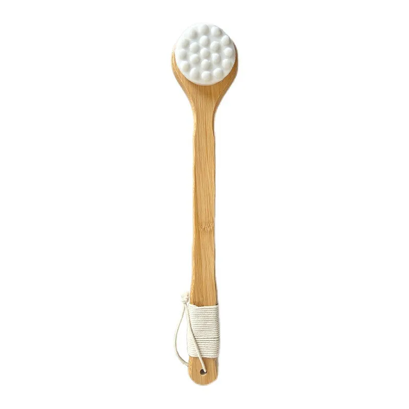 Bamboo Long Handle Bath Brush Wash Cloth Bath Mud Removal Bath Brush Cleaning - Cat'S Paw Brush Opp Pullover