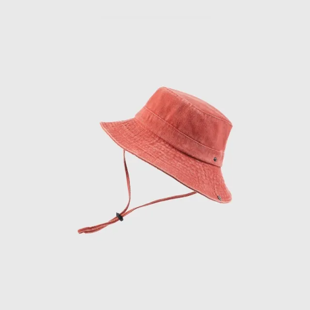 Sun Protection Comfortable Breathable Bucket Hat Washed Solid Color Orange - Shop at LoveMi