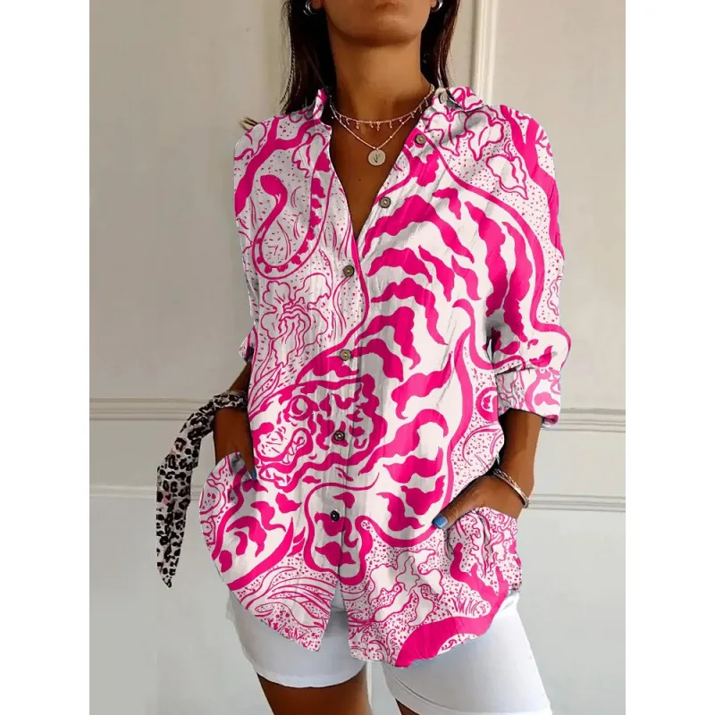 European And American Style Fashion Drop-shoulder Sleeve Women's Long-sleeved Blouse - Ypm105930